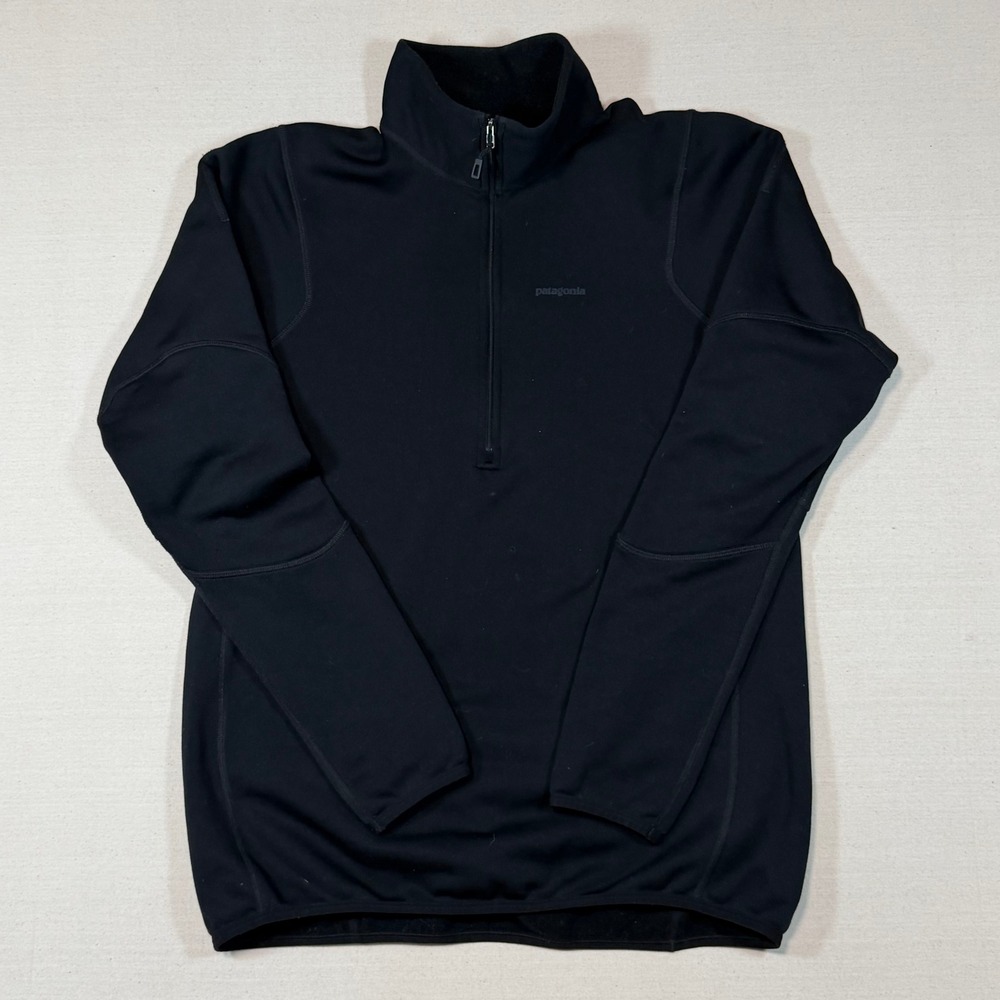 Patagonia Piton Daily Zip-Neck Pullover Mens Large Black Fleece 47710 FA12